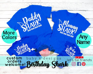 Baby Shark Matching Family Shirts - Mommy Shark, Daddy Shark... any name